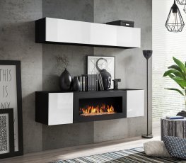 Regal für das Wohnzimmer FLY N1 160 cm - schwarz/weiß