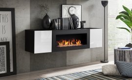 Kommode mit Kamin FLY SBK - schwarz/weiß