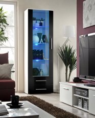 Vitrine Neo I LED - weiß/schwarz