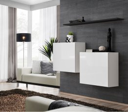 Regal für das Wohnzimmer Switch SB I - weiß/schwarz