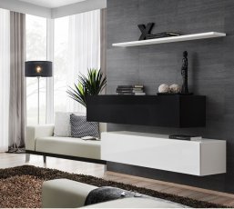 Regal für das Wohnzimmer Switch SB II - schwarz/weiß
