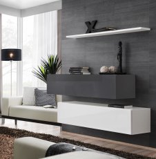 Regal für das Wohnzimmer Switch SB II - Graphit/Weiß