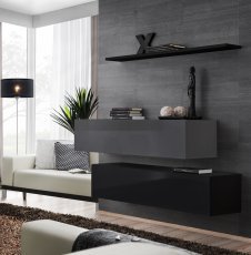 Regal für das Wohnzimmer Switch SB II - Graphit/Schwarz