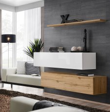 Regal für das Wohnzimmer Switch SB II - Wotan Eiche/Weiß
