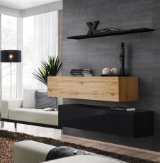 Regal für das Wohnzimmer Switch SB II - Wotan Eiche/Schwarz