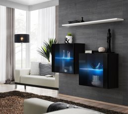 Regal für das Wohnzimmer Switch SB III LED - schwarz/weiß