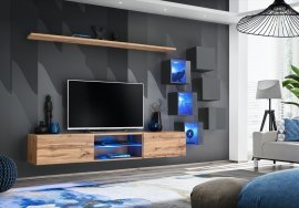 Regal für das Wohnzimmer Switch XXI LED - Wotan Eiche/Graphit