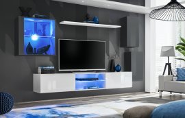 Regal für das Wohnzimmer Switch XXIII 250 cm LED - graphit/weiß