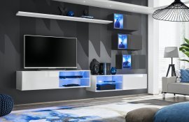 Regal für das Wohnzimmer Switch XXIV 260 cm LED - Weiß/Graphit