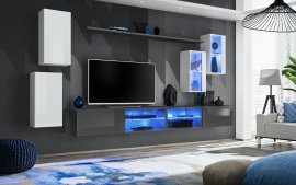 Regal für Wohnzimmer Switch XXV 280 cm LED - weiß/grafit