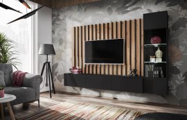 Regal für das Wohnzimmer Verti - Eiche Artisan/Schwarz