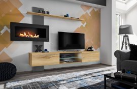 Regal für das Wohnzimmer Flame B mit Bio-Kamin