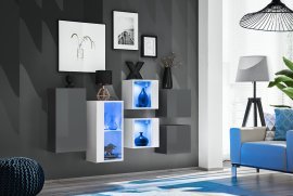 Regal für das Wohnzimmer Switch SB IV LED - Graphit/Weiß