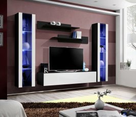 Regal für das Wohnzimmer FLY A2 - schwarz/weiß