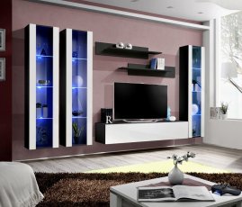Regal für das Wohnzimmer FLY C2 - schwarz/weiß