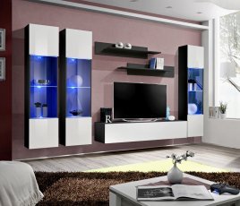 Regal für das Wohnzimmer FLY C3 - schwarz/weiß
