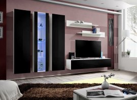 Regal für das Wohnzimmer FLY C4 - weiß/schwarz