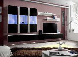 Regal für das Wohnzimmer FLY E2 - weiß/schwarz