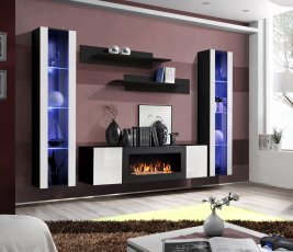 Regal für das Wohnzimmer FLY M2 - schwarz/weiß