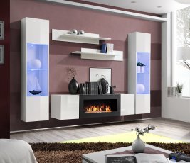 Regal für das Wohnzimmer FLY M3 - weiß/schwarz