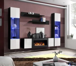 Regal für das Wohnzimmer FLY M3 - schwarz/weiß