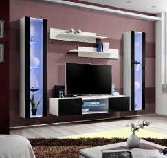 Regal für das Wohnzimmer FLY O2 - weiß/schwarz