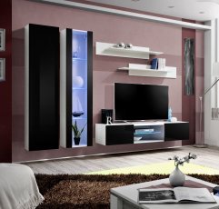Regal für das Wohnzimmer FLY O4 - weiß/schwarz