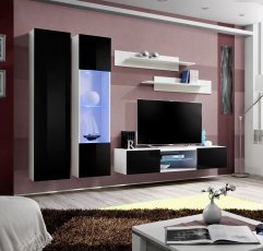 Regal für das Wohnzimmer FLY O5 - weiß/schwarz
