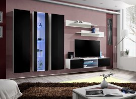 Regal für das Wohnzimmer FLY P4 - weiß/schwarz