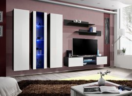 Regal für das Wohnzimmer FLY P4 - schwarz/weiß