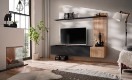 Regal für das Wohnzimmer Solo - schwarz/Hickory Jackson