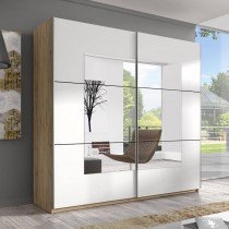 Helvetia meble - Kleiderschrank Beta 220 cm - San Remo/Weiß - 22AE1658