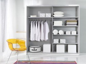 Helvetia meble - Kleiderschrank Beta 220 cm - San Remo/Weiß - 22AE1658