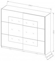 Helvetia meble - Kleiderschrank Beta 220 cm - San Remo/Weiß - 22AE1658