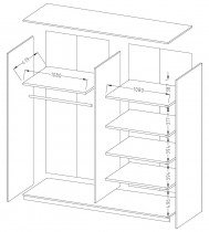Helvetia meble - Kleiderschrank Beta 220 cm - San Remo/Weiß - 22AE1658