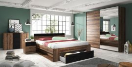Schlafzimmer Beta - Eiche/Schwarz