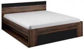 Bett Beta 160x200 - Eiche/Schwarz - 22ZB1691