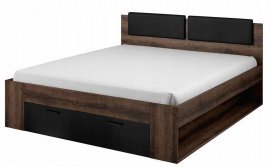 Bett Galaxy 140x200 cm - Klostereiche/Schwarz - 24ZBEA50