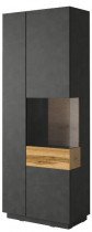 Vitrine Silke rechts - Schwarz matt/Eiche Votan - 241NGY13