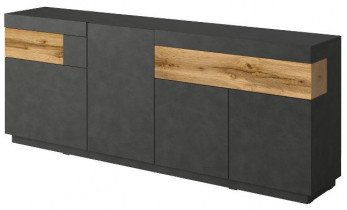 Kommode Silke 1 - Schwarz Matt/Eiche Votan - 241NGY25