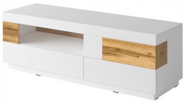 TV-Schrank Silke klein - Weiß/Eiche Votan - 247JGY41