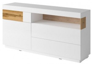 Kommode Silke 4 - Weiß/Eiche Votan - 247JGY47