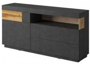 Kommode Silke 4 - Schwarz Matt/Votan Eiche - 241NGY47