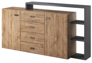 Kommode Bota - Anthrazit/Ribbec Eiche - 24JRFG27