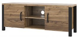 TV-Kommode Olin - Appenzeller Fichte/Schwarz - 24ABJC41