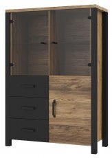 Vitrine Olin - Appenzeller Fichte/Schwarz - 24ABJC44