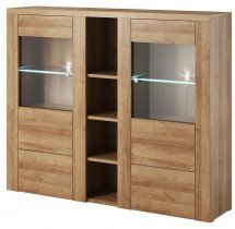 Vitrine Larona groß - Eiche Riviera - 24XCDZ46