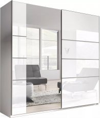 Kleiderschrank mit Schiebetüren Beta 180cm - weiß - 22981656