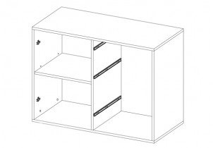 Helvetia meble - Kommode Tulsa 4 - Enkel Eiche - 24KZFJ45