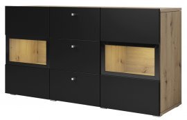 Kommode Baros - Artisan/Schwarz Supermatt - 24RCBM26